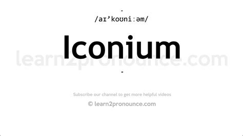 How to Pronounce / Say Iconium by Bible Speak Pronunciation.